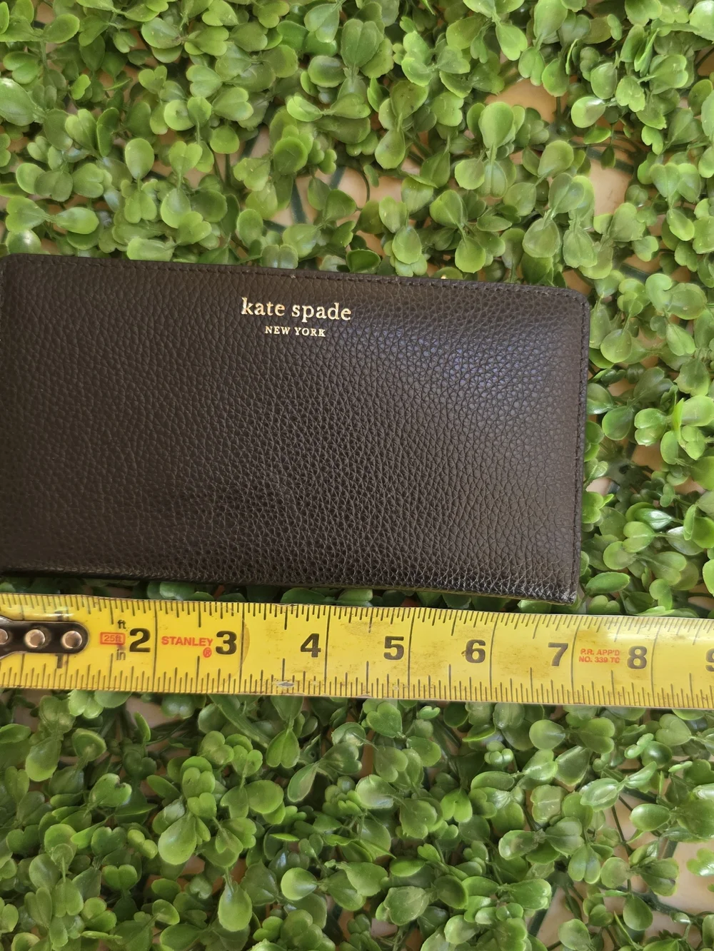 Kate Spade New York Black Pebble Leather Slim Flap Wallet